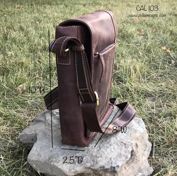 Cross body bag, Leather bag, Sling bag pebbled leather. - Picture 8 of 8